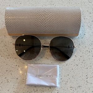 Jimmy Choo Gold Sunglasses with Gray Case